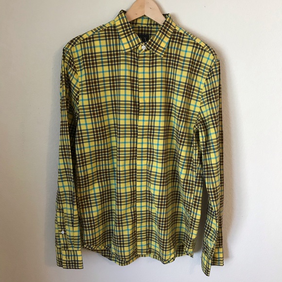 🆕 Armani Exchange Plaid Button Down Shirt - Picture 2 of 6